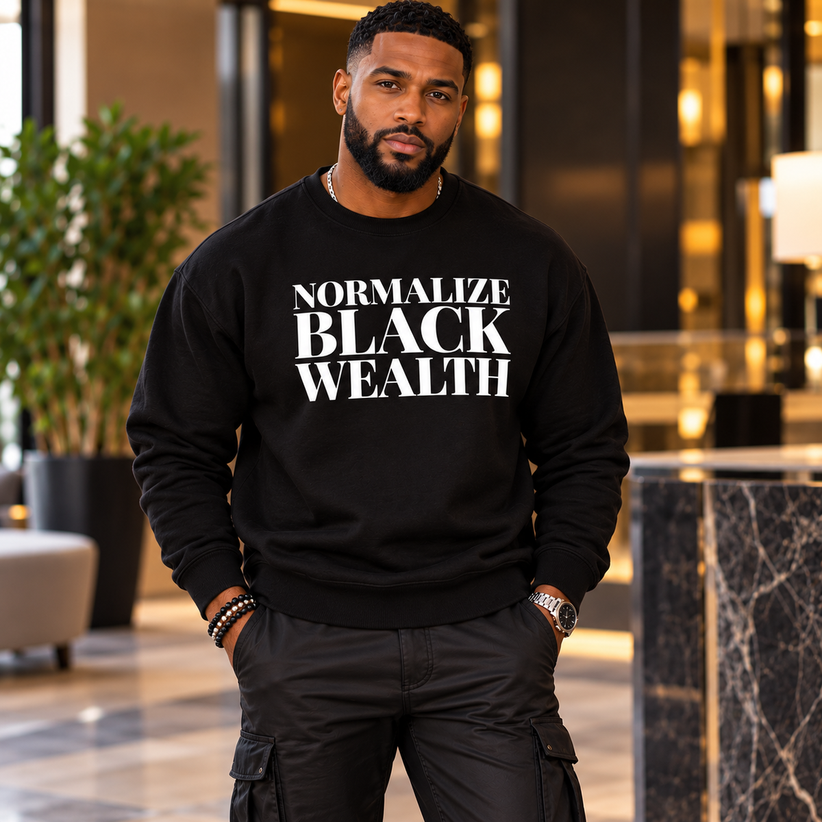 Normalize Black Wealth | Unisex Crewneck Sweatshirt